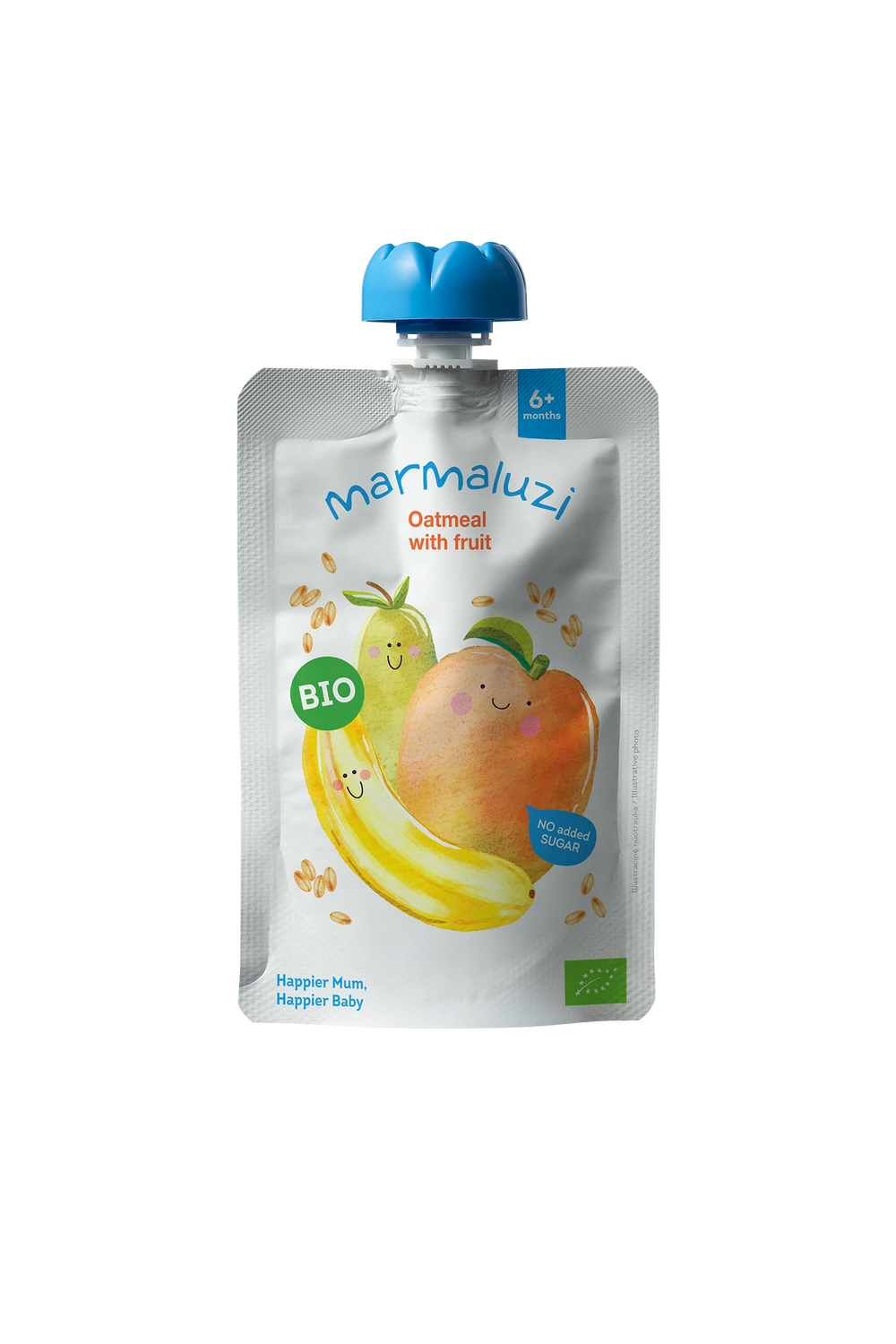 Ekologiška Mangų, bananų, kriaušių, avižų tyrelė, 90g