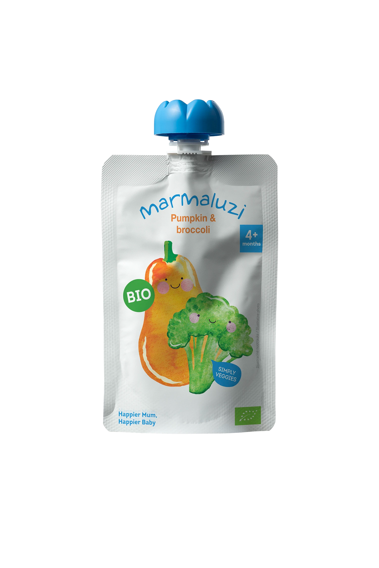 Ekologiška moliūgų - brokolių tyrelė, 90g