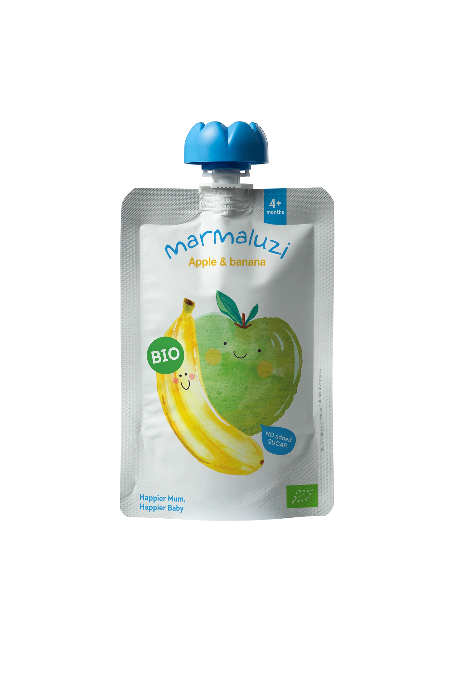 Ekologiška obuolių - bananų tyrelė, 90g