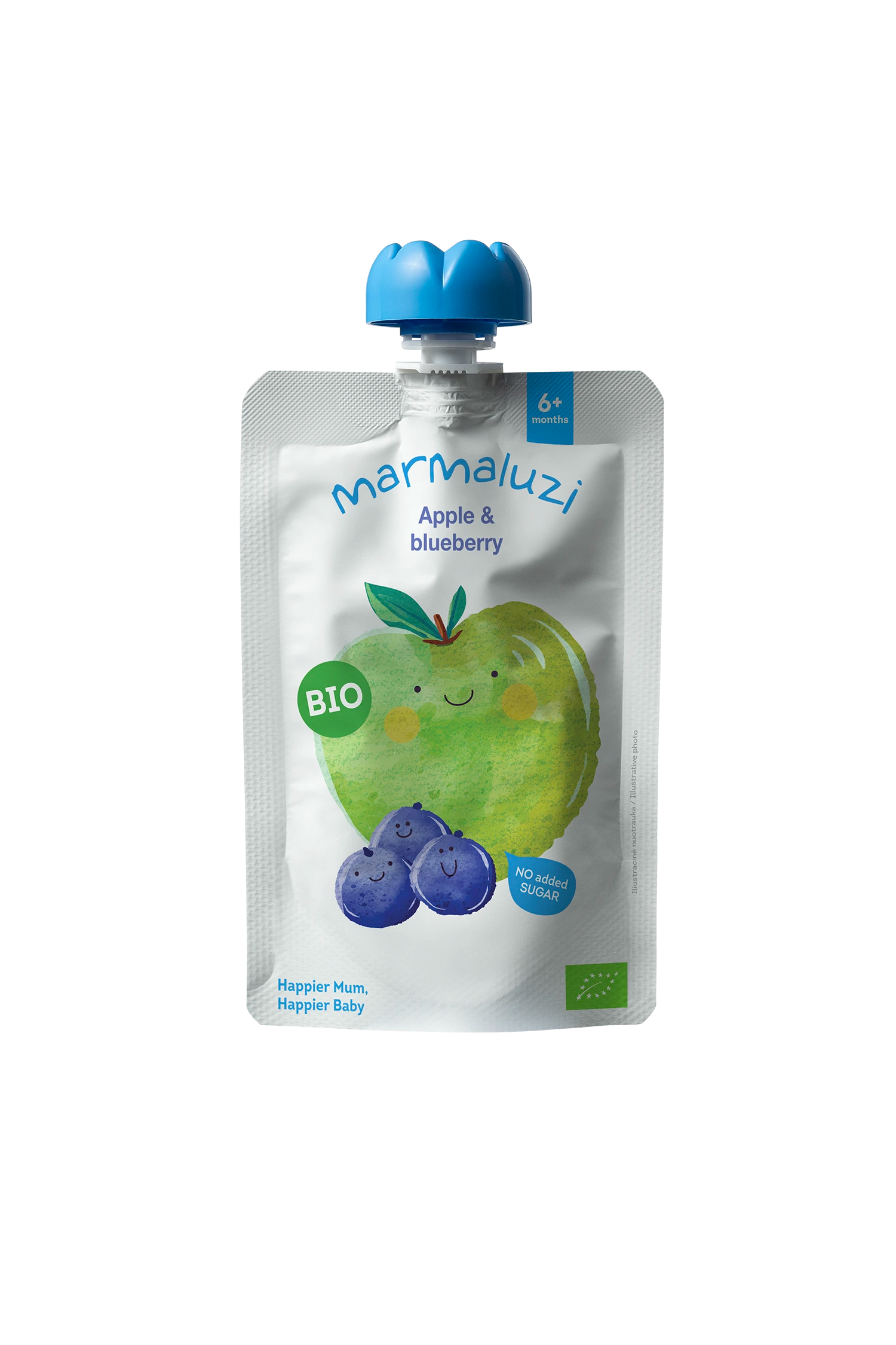Ekologiška obuolių-mėlynių tyrelė, 90g