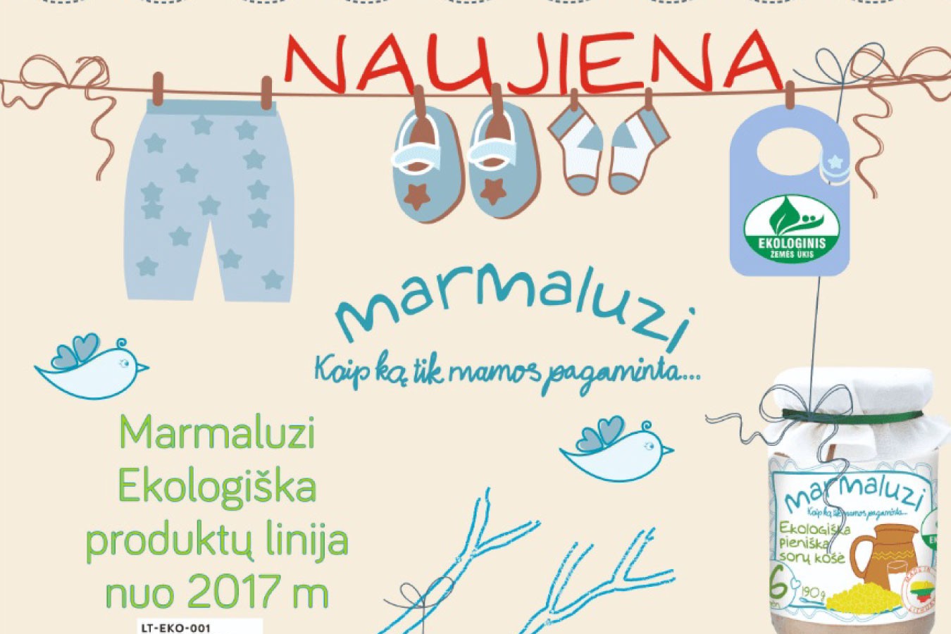 Ekologiška MARMALUZI produktų linija nuo 2017 m.